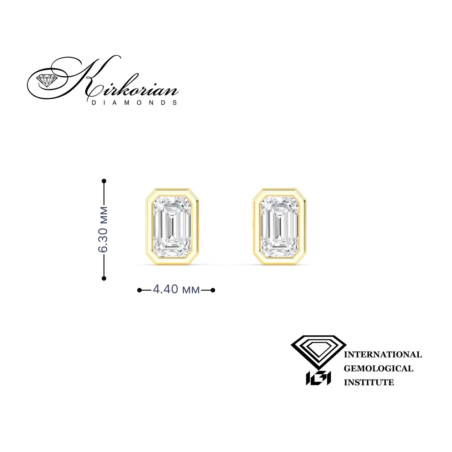 Обеци от жълто злато 18К с EMERALD диаманти 0.76ct VVS-VS IGI – цени от производител