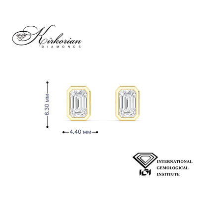 Обеци от жълто злато 18К с EMERALD диаманти 0.76ct VVS-VS IGI – цени от производител