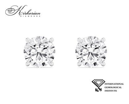 Класически обеци с Lab Grown диаманти 1.15 ct от бяло злато 14K IGI – LGSJE32932