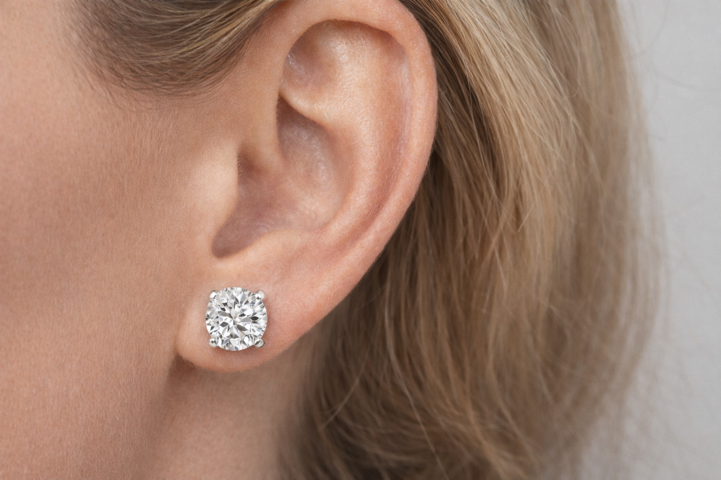 Класически обеци с Lab Grown диаманти 1.15 ct от бяло злато 14K IGI – LGSJE32932