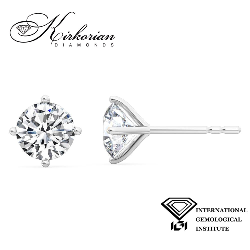 Класически обеци с Lab Grown диаманти 1.50ct от бяло злато 14k – IGI сертификат – модел LGSJE32932C