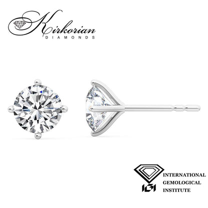 Класически обеци с Lab Grown диаманти 1.50ct от бяло злато 14k – IGI сертификат – модел LGSJE32932C