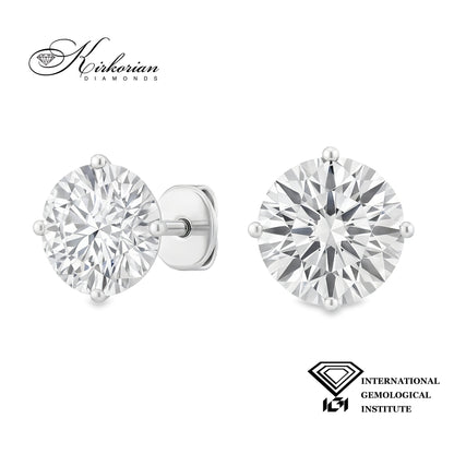 Луксозни обеци с диаманти 2.00ct E/F VVS-VS от бяло злато 18k с IGI сертификат
