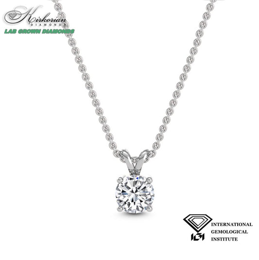 Класическо колие с Lab Grown диамант 0.50ct | Бяло злато 18k | IGI сертификат – LGSJP31594B