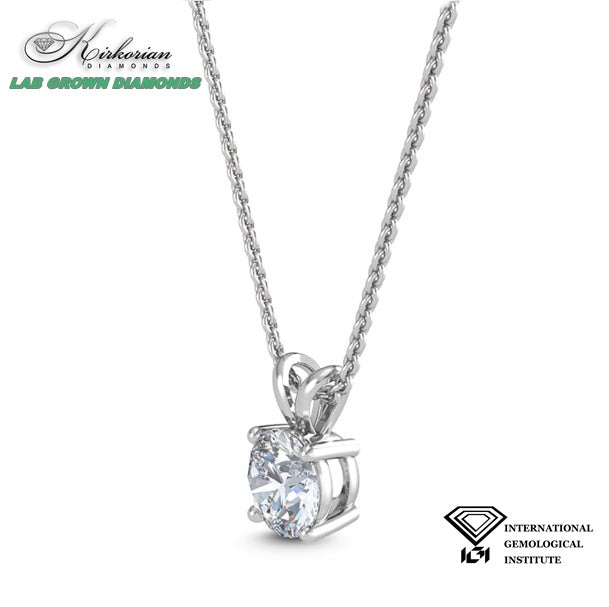Класическо колие с Lab Grown диамант 1.01ct | Бяло злато 18k | IGI сертификат – LGSJP31594C