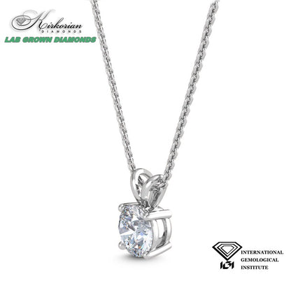 Класическо колие с Lab Grown диамант 1.01ct | Бяло злато 18k | IGI сертификат – LGSJP31594C