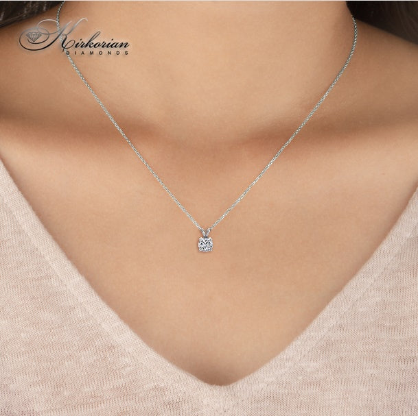 Класическо колие с Lab Grown диамант 1.01ct | Бяло злато 18k | IGI сертификат – LGSJP31594C