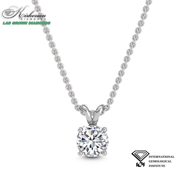 Класическо колие с Lab Grown диамант 1.01ct | Бяло злато 18k | IGI сертификат – LGSJP31594C