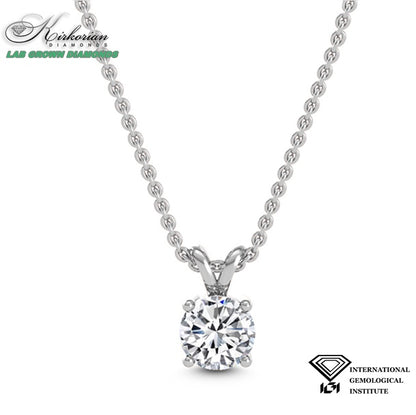 Класическо колие с Lab Grown диамант 1.01ct | Бяло злато 18k | IGI сертификат – LGSJP31594C