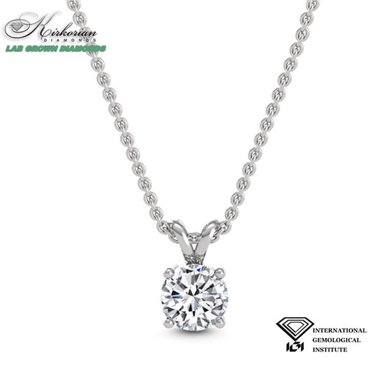 Класическо колие с Lab Grown диамант 1.01ct | Бяло злато 18k | IGI сертификат – LGSJP31594C