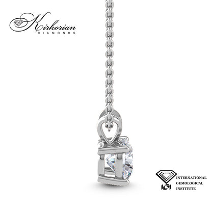 Елегантно колие с диамант 1.60ct E/VS1 от бяло злато 18k с IGI сертификат – Луксозен избор