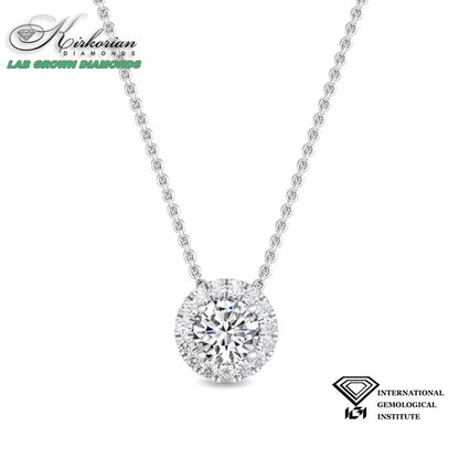 Колие от бяло злато 18k с Lab Grown диамант 0.65ct – IGI сертификат | Модел LGSJP31595