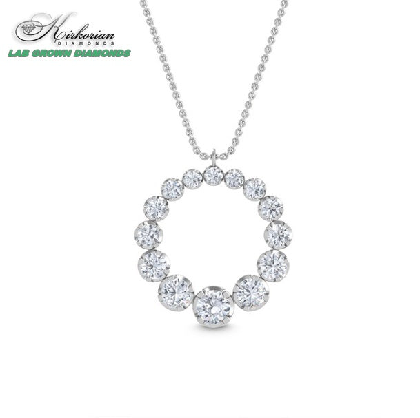 Колие от бяло злато 18k с Lab Grown диаманти 0.58ct – Кръгъл дизайн | KD сертификат | Модел LGSJP31630