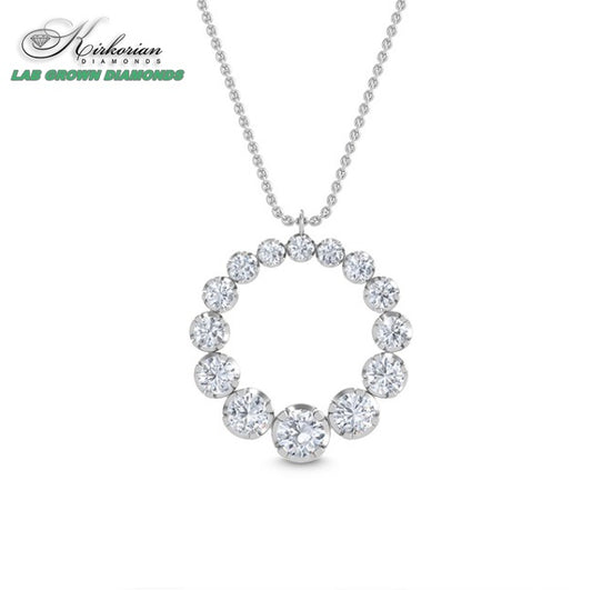 Колие от бяло злато 18k с Lab Grown диаманти 0.58ct – Кръгъл дизайн | KD сертификат | Модел LGSJP31630