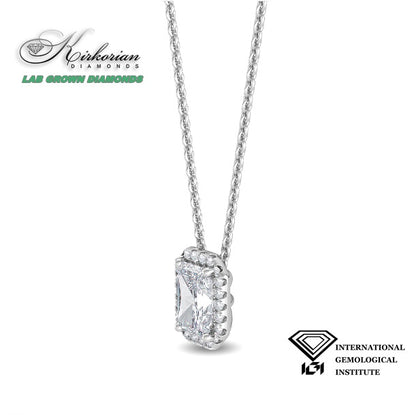 Колие от бяло злато 18k с Lab Grown Emerald диамант 0.78ct – IGI сертификат | Модел LGSJP31655