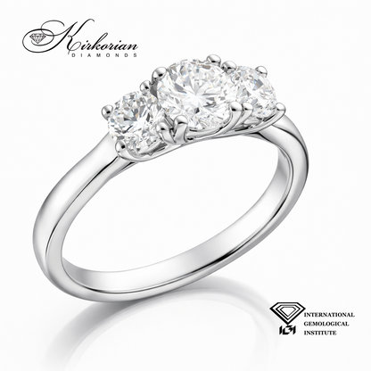 Пръстен от бяло злато с централен лабораторен диамант 0.54 ct E/F