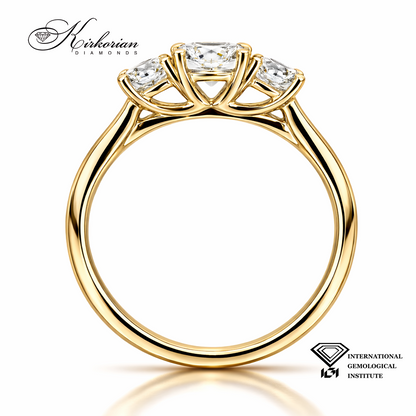 Луксозен годежен пръстен от жълто злато 585 с диаманти 1.02 ct