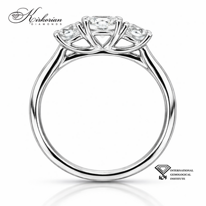 Луксозен годежен пръстен от бяло злато 585 с диаманти 1.06 ct