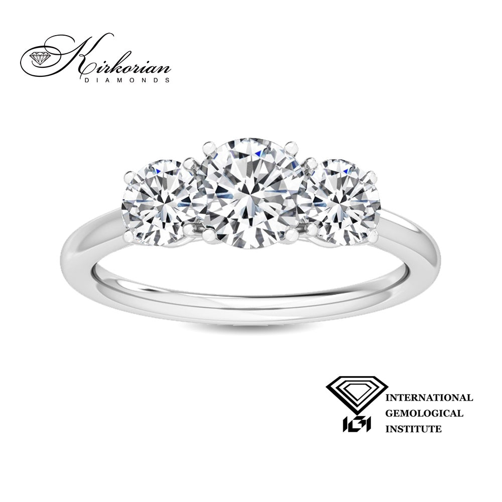 Годежен пръстен от бяло злато 14К с лабораторни диаманти 1.50 ct SJR54475B