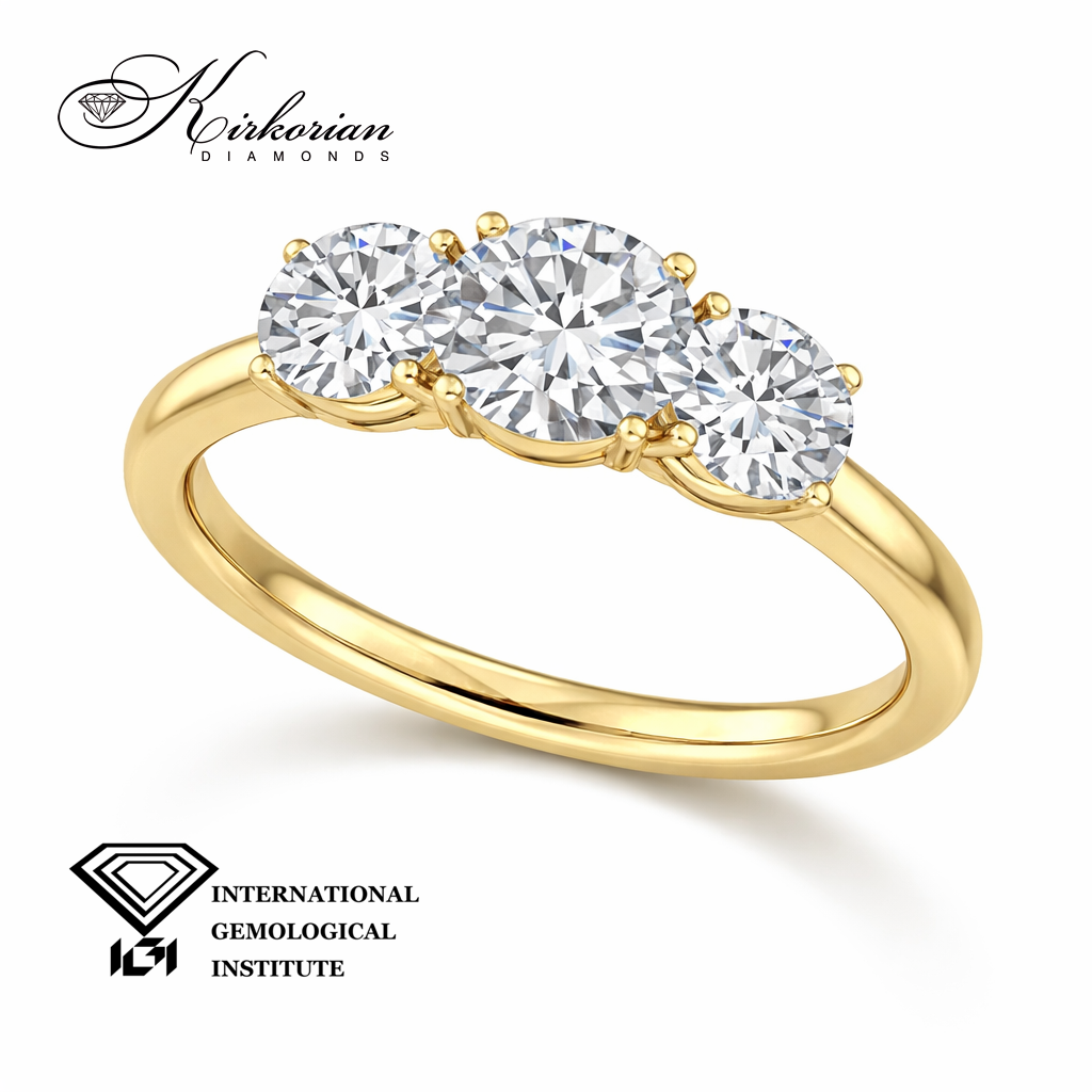 Годежен пръстен с лабораторни диаманти 1.52 ct IGI изглед отпред