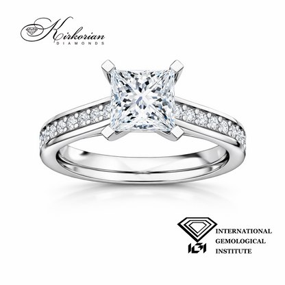 Годежен пръстен Princess 1.33 ct лабораторно отгледан диамант