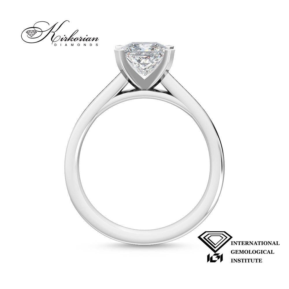 Годежен пръстен Princess 1.33 ct E VS1 лабораторно отгледан диамант | Бяло злато 14К | IGI | SJR55517PR