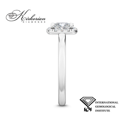 Детайл на Princess диамант и халка с брилянти