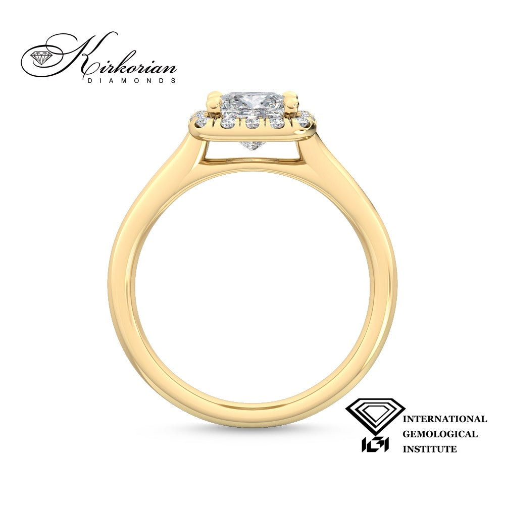 Годежен пръстен Princess 1.30 ct лабораторно отгледан диамант E VS1 | Жълто злато 14К | IGI | SJR55518PRG
