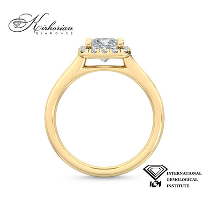 Годежен пръстен Princess 1.30 ct лабораторно отгледан диамант E VS1 | Жълто злато 14К | IGI | SJR55518PRG