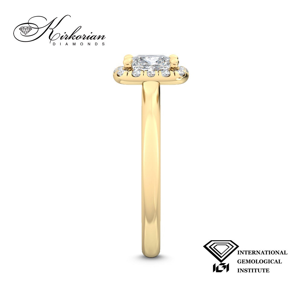 Годежен пръстен Princess 1.30 ct лабораторно отгледан диамант E VS1 | Жълто злато 14К | IGI | SJR55518PRG