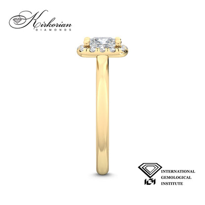 Годежен пръстен Princess 1.30 ct лабораторно отгледан диамант E VS1 | Жълто злато 14К | IGI | SJR55518PRG