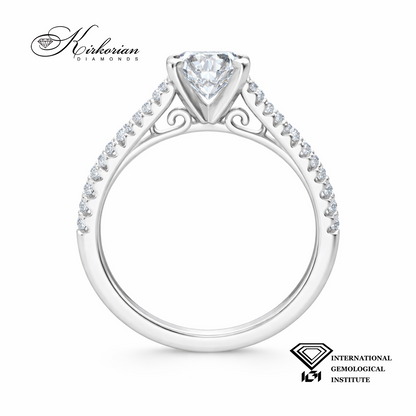 Луксозен годежен пръстен от бяло злато 585 с диаманти 1.20 ct