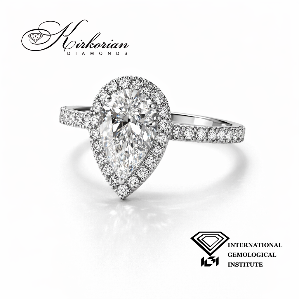 Лабораторно отгледан Pear диамант IGI сертификат