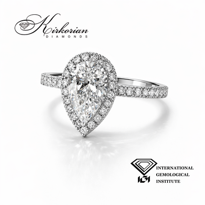 Лабораторно отгледан Pear диамант IGI сертификат