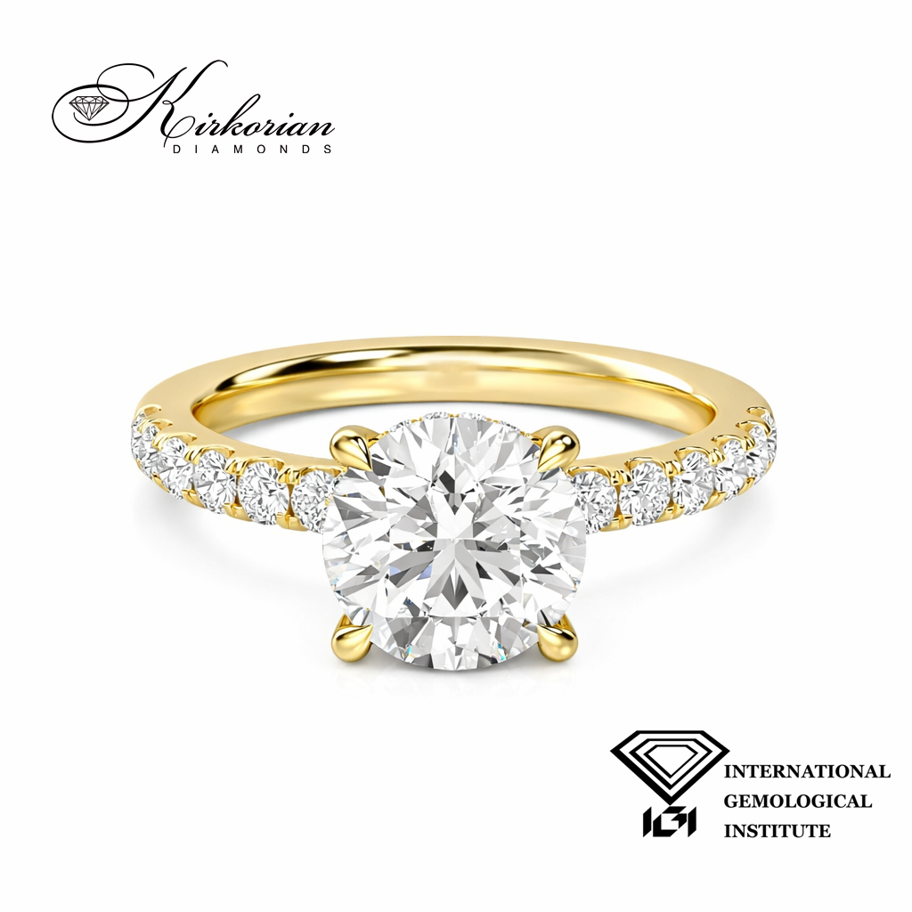 годежен пръстен 1 карат лабораторно създаден диамант E VS1 IGI бяло злато 14К SJR57099G