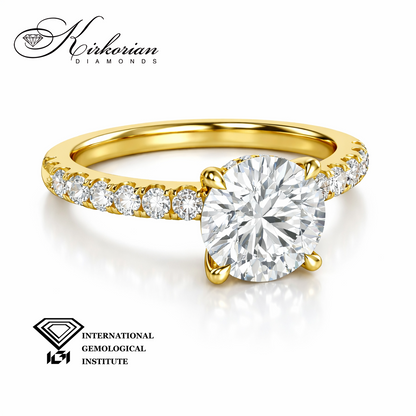 пръстен с лабораторно отгледан диамант 1.46 ct общо тегло IGI сертификат