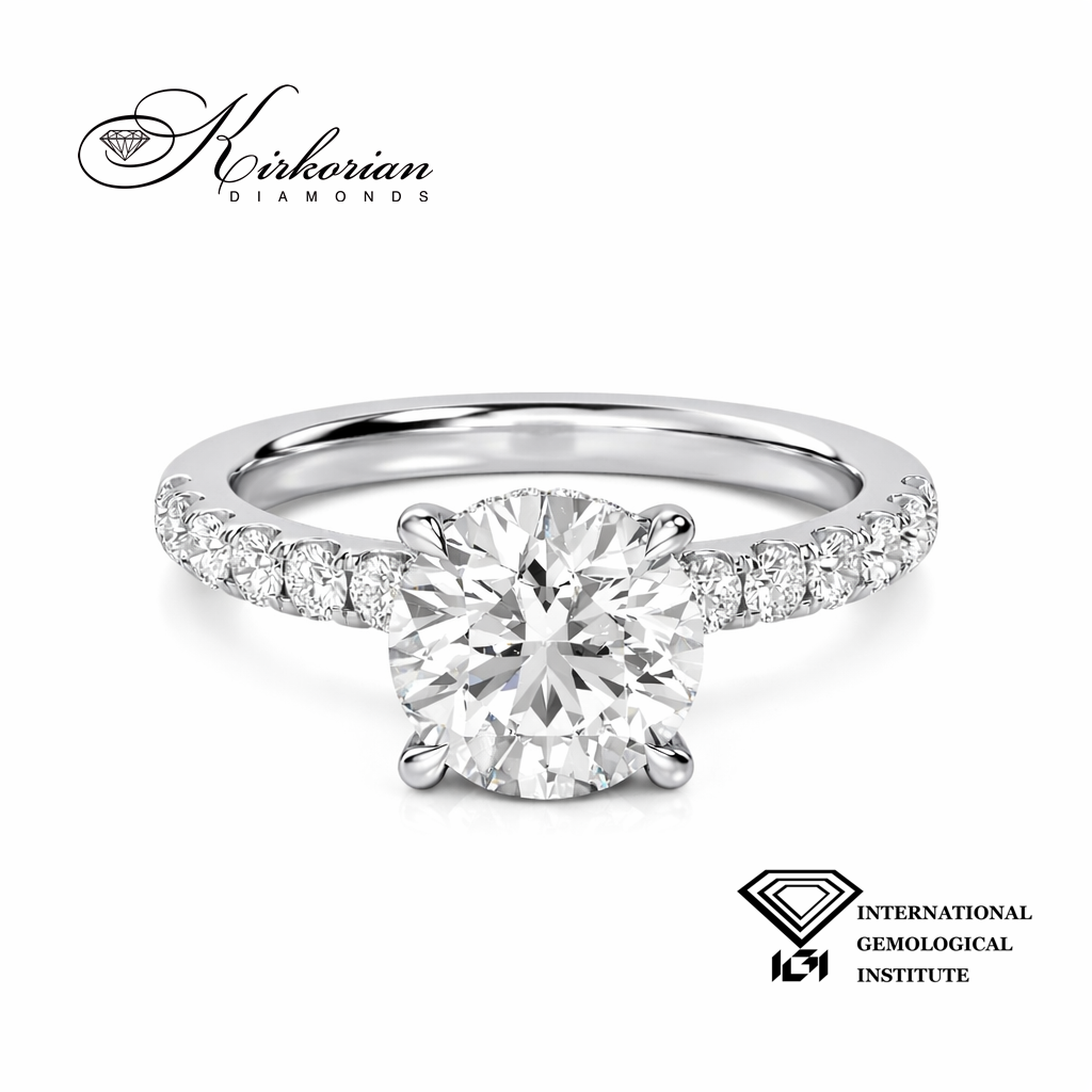 годежен пръстен 1 карат лабораторно отгледан диамант D VS1 IGI бяло злато 14К SJR57099