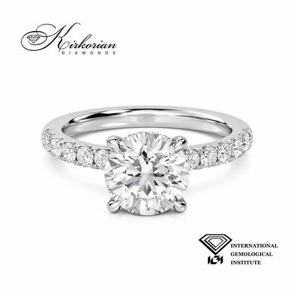 годежен пръстен 1 карат лабораторно отгледан диамант D VS1 IGI бяло злато 14К SJR57099