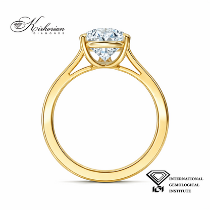 Профил на годежен пръстен 1.51 ct Pear от жълто злато 585 солитер