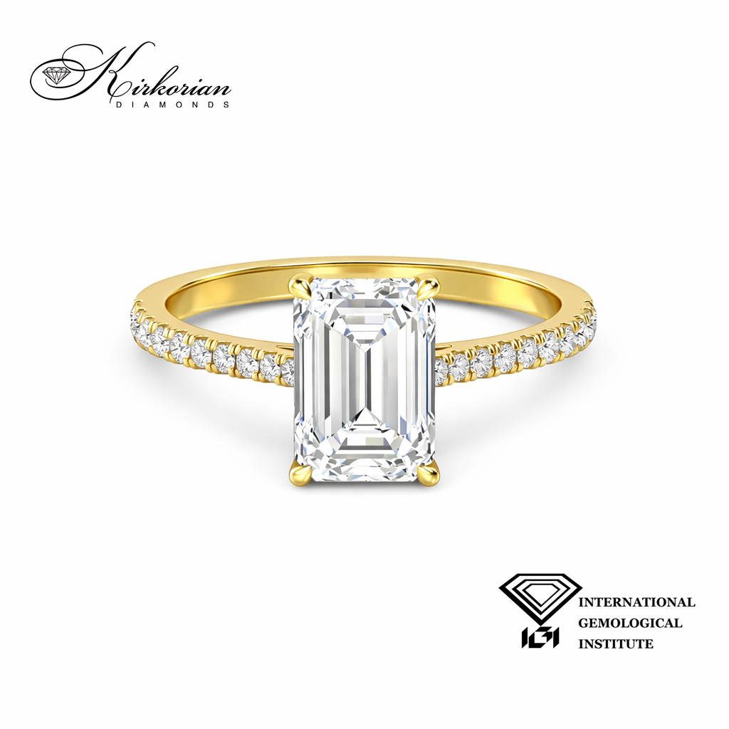 Годежен пръстен Emerald 1.57 ct IGI от жълто злато 14К