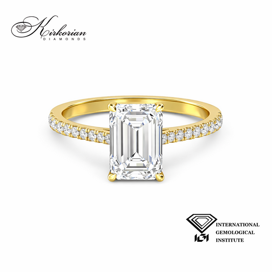 Годежен пръстен Emerald 1.57 ct IGI от жълто злато 14К