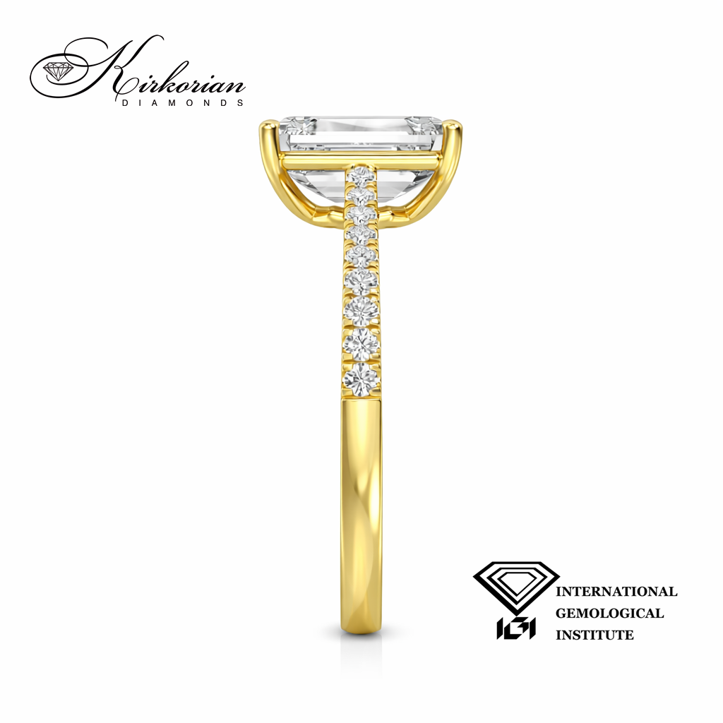 Страничен изглед Emerald IGI лабораторен диамант