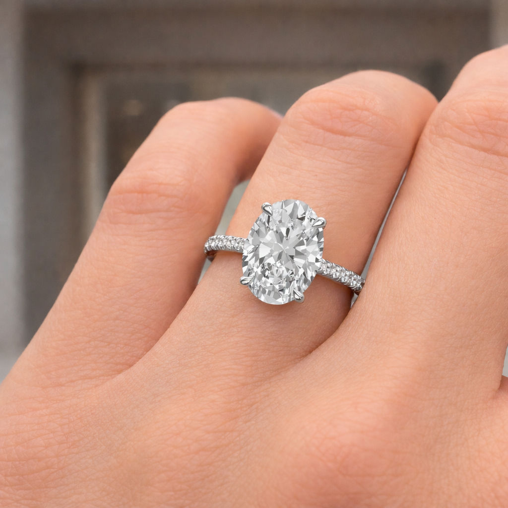 Oval диамант на ръка 14К