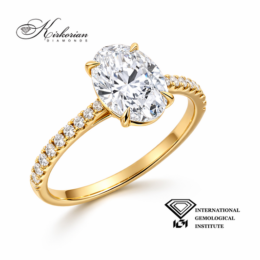 Oval 1.53 ct D VS1 IGI жълто злато 14К