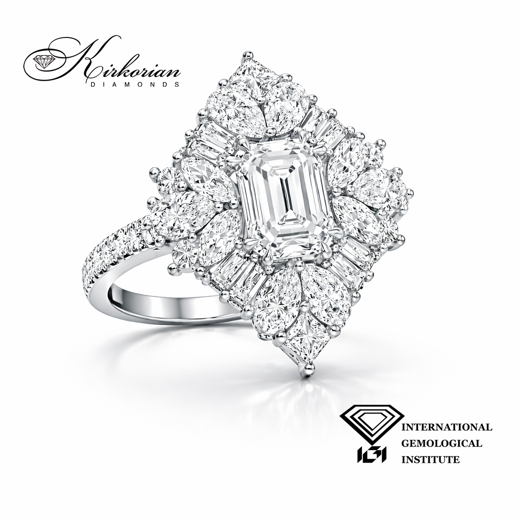 Годежен пръстен с лабораторно отгледан диамант 2.46 ct бяло злато 14К SJR60586