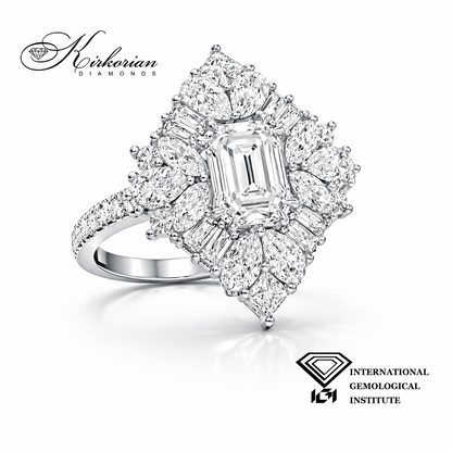 Годежен пръстен с лабораторно отгледан диамант 2.46 ct бяло злато 14К SJR60586