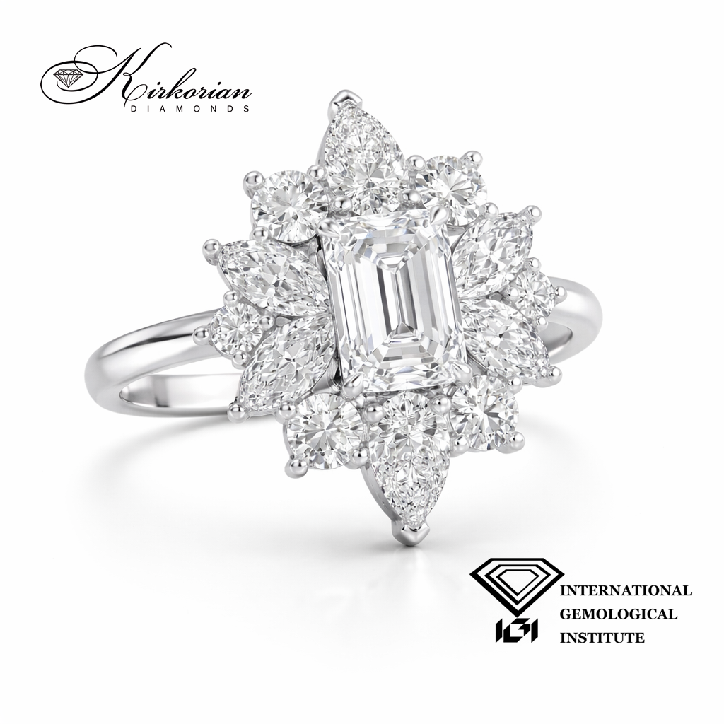 Годежен пръстен с лабораторно отгледан диамант 2.13 ct бяло злато 14К SJR60600