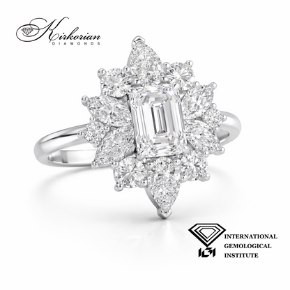 Годежен пръстен с лабораторно отгледан диамант 2.13 ct бяло злато 14К SJR60600