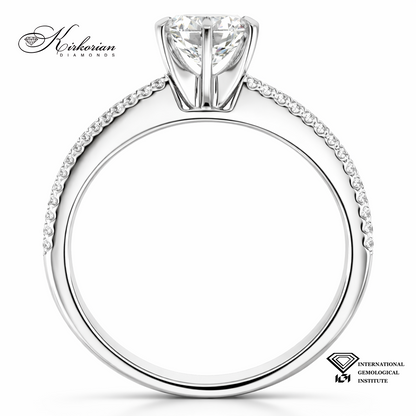 профил на годежен пръстен с диаманти 1.26 ct от бяло злато 18K