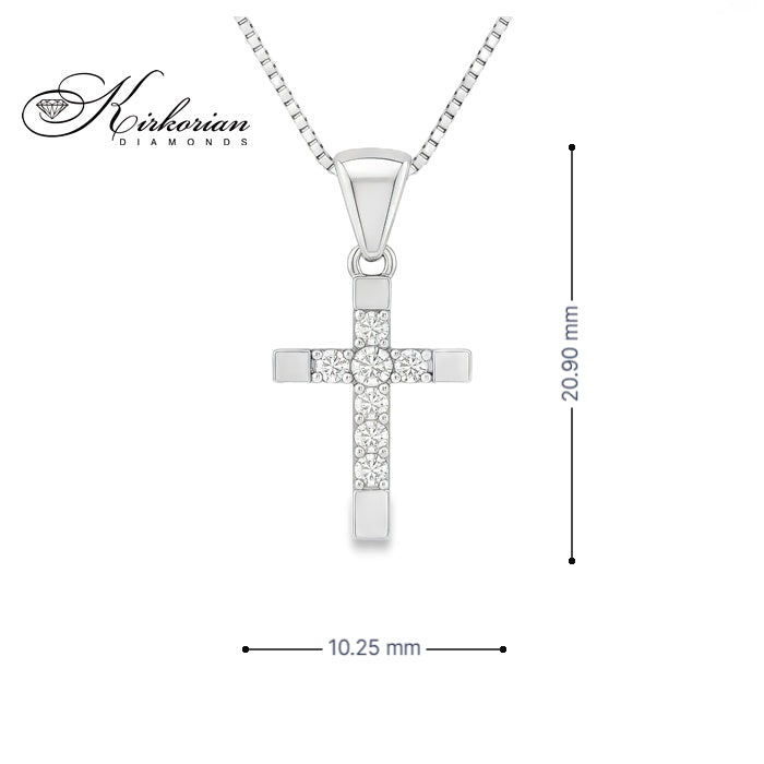 Кръст 14к. с Диаманти 0.09 Карата - VS014 | Kirkorian Diamonds